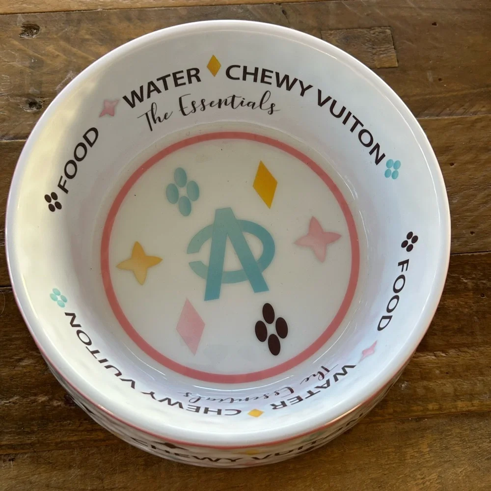 Chewy Vuiton Pet Water Food Bowl Haute Diggity Dog